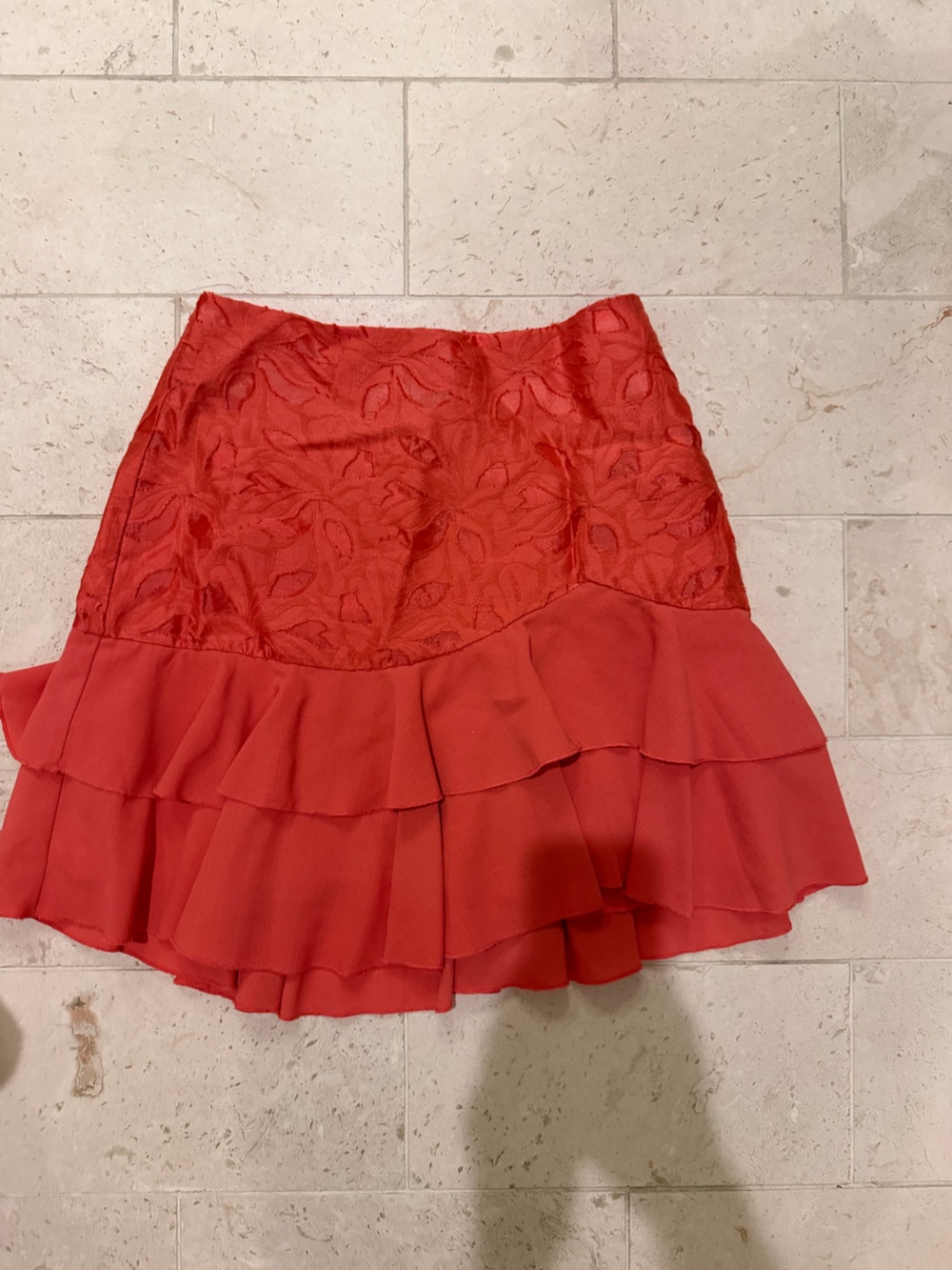 Finders Pink Lace & Ruffle Mini Skirt Size XS